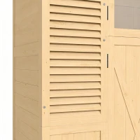 Outsunny Houten Tuinschuur Inloop Gereedschapsschuur met Planken Acrylramen Dubbele Deur Asfalt Dak Lamellenventilatie Bodemplaat(m-12)