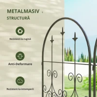 Outsunny Set de 2 Suporturi pentru Plante Cățărătoare, Trelițe de Grădină, pentru Legume, Viță-de-vie, Flori, din Metal, 50 x 180 cm, Negru(m-5)