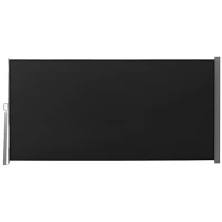 Outsunny Seitlicher Sichtschutz-Rollo, einziehbarer Paravent 3 x 1,6 m, Metall, wasserdichtes Polyester, UV-beständig, Hochdichte 180 g/m², Schwarz(m-8)