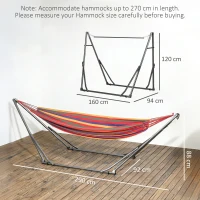 Outsunny Foldable Hammock Stand, Portable Hammock with Metal Frame, 2 in 1 Hammock Net Stand, Clothes Drying Rack, Load Capacity 120kg, for Patio, Garden, Yard, Black(m-3)