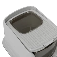 PawHut Roestvrijstalen kattenbak, gesloten met schep, geurzak, voor katten(m-11)