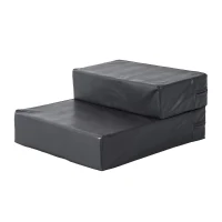 PawHut Escada para Cães dobrável Escada para Gatos Auxílio de Acesso 2 Degraus 20 cm Preto para Cama Sofá Carro Cães Pequenos(m-6)