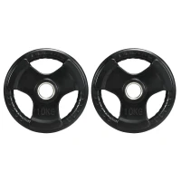 SPORTNOW Anilha, conjunto de 2, 10 kg por anilha, três pegas, revestimento em borracha que protege o piso, metal(m-6)