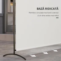 Outsunny Paravan exterior cu panou unic, separator de încăpere de 180H cm cu protecție UV30+, Bej(m-4)
