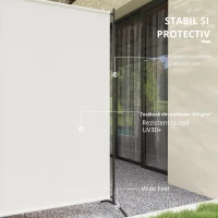 Outsunny Paravan exterior cu panou unic, separator de încăpere de 180H cm cu protecție UV30+, Bej(m-5)