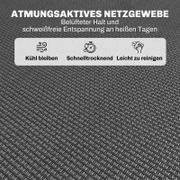 Outsunny Lot de 2 bain de soleil transat pliable dossier inclinable multi-positions acier lacets élastiques textilène gris(m-5)