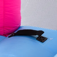 Outsunny Opblaasbaar springkasteel met glijbaan speelkasteel springkasteel met blazer voor 4 kinderen(m-12)