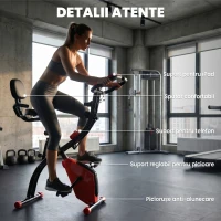 Homcom Bicicleta Pliabila 2-in-1 – 8 Niveluri & Benzi Elastice pentru Brate(m-8)