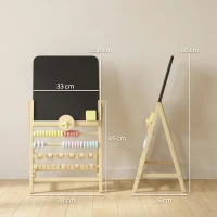 AIYAPLAY Tablă pentru Copii Ștergibilă din Lemn cu Suport, Culoare Lemn(m-3)