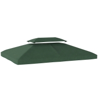 Outsunny Toldo de Recambio 4x3 m con Techo Doble Orificios de Drenaje y Protección UV Solo Toldo NO Incluye Marco Verde