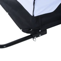 HOMCOM Reboque para bicicleta Atrelado de carga Capacidade máx. 40 kg Reboque de transporte Carrinho Reboque para bicicleta Branco+Preto Aço Oxford 140 x 77 x 65 cm(m-5)