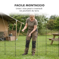 PawHut Recinto per Cani Recinto Espandibile Pieghevole in Metallo 50x80 cm Nero(m-6)