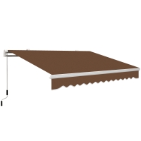 Outsunny manuelle aufrollbare Außenmarkise aus Metall und Aluminium, 4x2,5 m, Rostrot