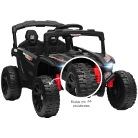 AIYAPLAY Carro Elétrico para Crianças 12V com 2 Motores Suspensão Traseira Faróis e Música 88x57,5x55,5 cm Preto(m-10)