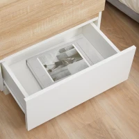 HOMCOM Noptiera 2 Sertare din Lemn, Design Moder si Stivuibil, 50x40x47,5cm(m-9)