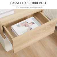 HOMCOM Noptiera 2 Sertare din Lemn, Design Moder si Stivuibil, 50x40x47,5cm(m-5)