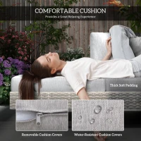 Outsunny Poly-rotan tuinmeubelen 3-delig. loungeset zitgroep set met aflegvlakken(m-5)