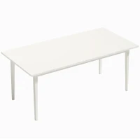 HOMCOM Masă pentru 8 persoane, Masă modernă de bucătărie cu picioare din lemn masiv, 180 cm, crem(m-1)