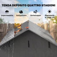 Outsunny Capanno da Giardino 1.1x2 m con Porta Avvolgibile, Tenda Garage per Bici e Moto, Grigio Scuro(m-4)
