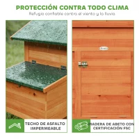 PawHut Gallinero para Exterior de Madera 113,5x67,5x95,5 cm Gallinero con Nido Bandeja Extraíble Techo Impermeable Perchas(m-7)
