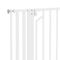 PawHut Barrera de Seguridad Niños Perros y Gatos Extra Alta 160cm Extensible 76-105cm para Puertas Escaleras Cierre Automático(m-12)