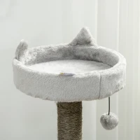 PawHut Arranhador incl. Toca para gatos, Cama para gatos, Rede para gatos e Brinquedos 60 cm x 40 cm x 113 cm, Cinza claro(m-4)