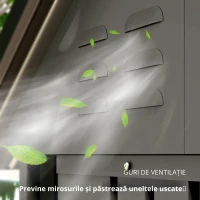 Outsunny Depozit metalic pentru unelte 1,17 m², magazie cu acoperiș în două ape, ventilație, lacăt și mănuși, 122 x 121 x 192 cm(m-6)