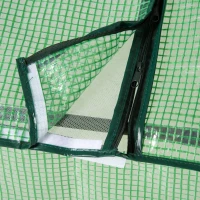 Outsunny Kas Tuinkas met 2 rolramen, voor binnen en buiten, metaal + kunststof, groen, 180 x 90 x 70 cm | aosoom(m-10)