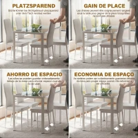 Homcom Set Dining Alb Modern – Masa + 4 Scaune Tapitate pentru 4 Persoane(m-4)