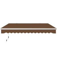 Outsunny manuelle aufrollbare Außenmarkise aus Metall und Aluminium, 4x2,5 m, Rostrot(m-6)