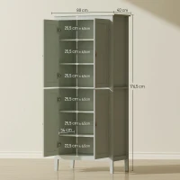 HOMCOM Küchenbuffet, hoher Aufbewahrungsschrank mit verstellbarer LED und Bewegungsmelder, 80 x 40 x 176,5 cm, grün(m-3)