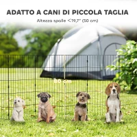 PawHut Recinto per Cani Recinto Espandibile Pieghevole in Metallo 50x80 cm Nero(m-4)