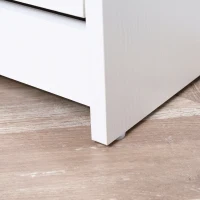 HOMCOM Schuhschrank 3 Klappenfächer (18 Paar Schuhe) und 1 Ablage Spanplatte Weiß 60×24×132cm(m-5)