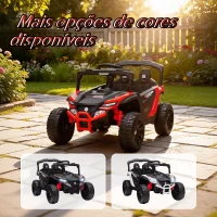 AIYAPLAY Carro Elétrico para Crianças 12V com 2 Motores Suspensão Traseira Faróis e Música 88x57,5x55,5 cm Vermelho(m-13)