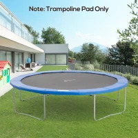 HOMCOM Copertura Imbottita Bordo Trampolino, Protezione per Tappeto Elastico Giaridno in Plastica, Ø366cm, Nessun Foro per Palo, Blu(m-10)