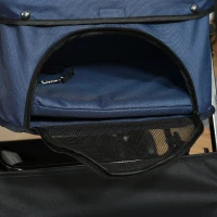 PawHut Carrinho para pets dobrável, 1 compartimento, 2 freios, incl. cinto de segurança, Azul(m-5)