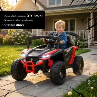 AIYAPLAY Carro Elétrico para Crianças 12V com 2 Motores Suspensão Traseira Faróis e Música 88x57,5x55,5 cm Vermelho(m-4)