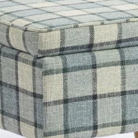 HOMCOM Linen Fabric Upholstered Footstool, Rectangular Storage Stool with Removable Top, Padded Seat and Hidden Space, Grey(m-9)