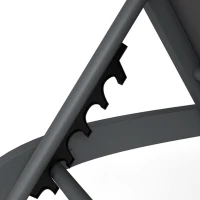 Outsunny Bain de Soleil en Aluminium, Dossier Réglable 6 Positions avec Roues, Rembourrage Intégré, 62x165x94cm, Gris Foncé(m-10)