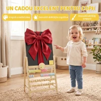 AIYAPLAY Tablă pentru Copii Ștergibilă din Lemn cu Suport, Culoare Lemn(m-7)