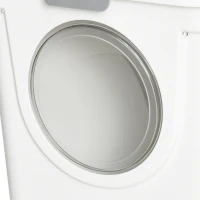 PawHut Maison de toilette Bac à litière pour chat double porte battante et supérieure, pelle fourni, 44L x 55l x 39H cm, blanc(m-10)