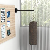 SPORTNOW Suporte para saco de pancadas, montagem na parede, 9 ângulos, aço, até 100 kg, preto(m-4)