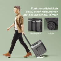 Outsunny Caixa Frigorífica com Compressor 30 L Elétrica com LED Modo ECO Função de Conservação Preto(m-4)