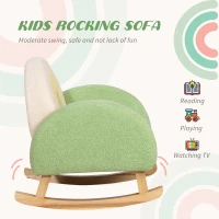 HOMCOM Poltrona per bambini 18-36 mesi imbottita in sherpa, Verde(m-4)