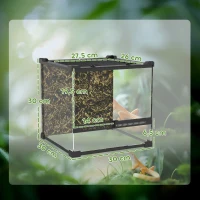 PawHut Terrário de Vidro para Répteis Fundo Elevado e Impermeável Fecho de Botão(m-3)