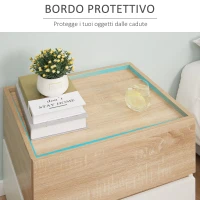 HOMCOM Noptiera 2 Sertare din Lemn, Design Moder si Stivuibil, 50x40x47,5cm(m-6)