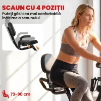 Homcom Bicicleta Pliabila 2-in-1 – 8 Niveluri & Benzi Elastice pentru Brate(m-4)