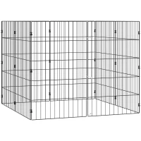 PawHut Recinto per Cani Recinto Espandibile Pieghevole in Metallo 50x80 cm Nero(m-10)