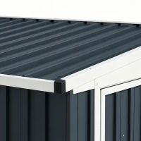 Outsunny 7.6 x 4ft Garden Metal Shed, Outdoor Storage Shed with Window, 2 Vents and Lockable Door for Garden, Patio, Dark Grey(m-10)