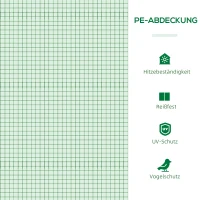 Outsunny Kas Tuinkas met 2 rolramen, voor binnen en buiten, metaal + kunststof, groen, 180 x 90 x 70 cm | aosoom(m-4)